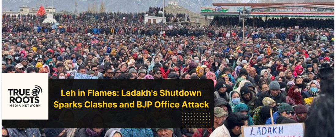 Ladakh’s Streets Erupt: Protests Turn Violent as Demands for Statehood Ignite BJP Office Fire