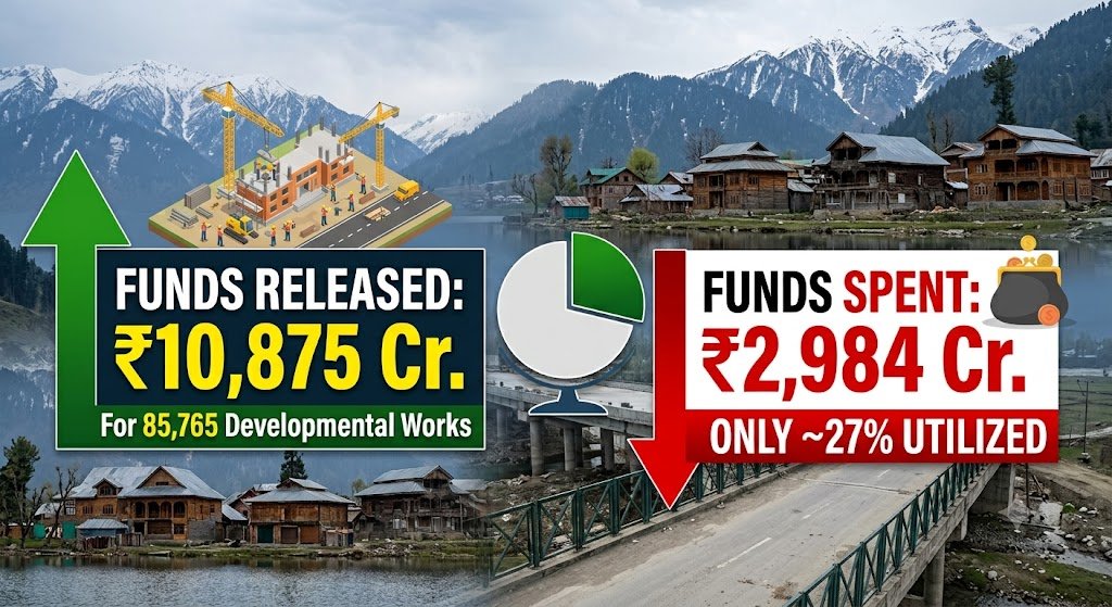Massive Gap in J&K Development Spending: Only ₹2,984 Crore Utilized Out of ₹10,875 Crore Released