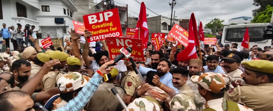 Scores of NC Activists Detained During Protest March to Gherao BJP Headquarters in Jammu